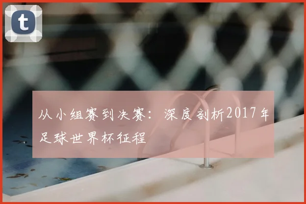 从小组赛到决赛：深度剖析2017年足球世界杯征程
